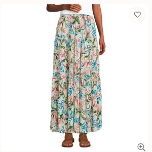 Lands' End Antique Alabaster Multi Palm Skirt Size S